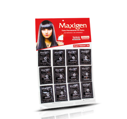 Maxigen Tinte Permanente en Polvo Sin Peróxido Negro Natural 58