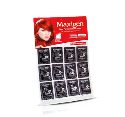 Maxigen Tinte Permanente en Polvo Sin Peróxido Rojo Cobrizo 26