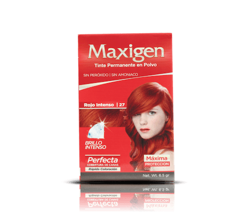Maxigen Tinte Permanente en Polvo Color Rojo Intenso 27
